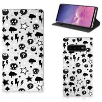 Mobiel BookCase Samsung Galaxy S10 Silver Punk
