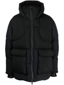 Zegna veste matelassée à capuche - Noir