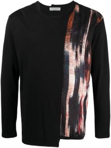 Yohji Yamamoto t-shirt asymétrique à manches longues - Noir