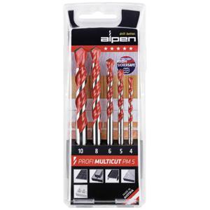 Alpen MultiCut 100705100 Carbide Multifunctionele boorset 5-delig 4 mm, 5 mm, 6 mm, 8 mm, 10 mm Cilinderschacht 1 set(s)