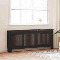 Radiatorafdekking 2 pcs Zwart 205 x 20,5 x 81,5cm Bewerkt hout