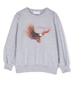 Roberto Cavalli Junior sweat en coton à imprimé graphique - Gris