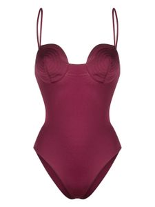 Noire Swimwear maillot de bain à détails de coutures - Rose