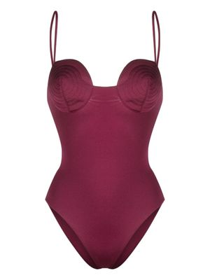 Noire Swimwear maillot de bain à détails de coutures - Rose
