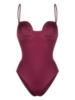 Noire Swimwear maillot de bain à détails de coutures - Rose