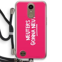 Neuters (roze): LG K10 (2017) Transparant Hoesje met koord