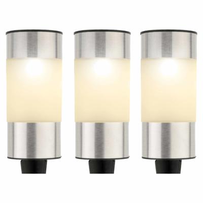 Decoris solar prikspot - 6x - zilver - 14 cm - tuinverlichting