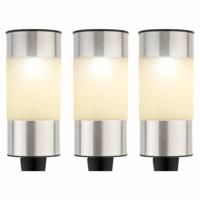 Decoris solar prikspot - 6x - zilver - 14 cm - tuinverlichting
