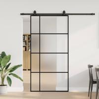 Schuifdeur met beslagset 102,5x205 cm ESG glas zwart