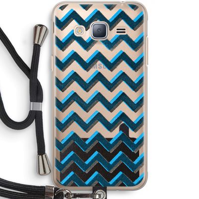Onderbroken lijn: Samsung Galaxy J3 (2016) Transparant Hoesje met koord