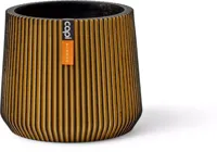 Capi nature groove sandbag bloempot 10x9 cm zwart goud Capi nature groove sandbag bloempot 10x9 cm zwart goud