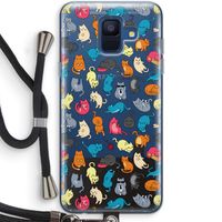 Kleurrijke katten: Samsung Galaxy A6 (2018) Transparant Hoesje met koord