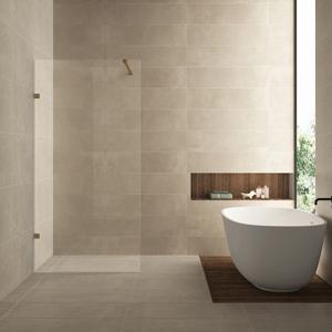 Inloopdouche Wiesbaden Less 50x200 cm 8 mm Nano Helder Glas Geborsteld Brons Koper