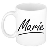 Marie Naam koffiemok - beker - met sierlijke letters - wit - 300 ml - Cadeau - Dames