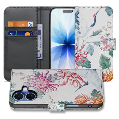 Apple iPhone 17 | Bookcase | Hoesje Met Pasjes Bird Flowers Print