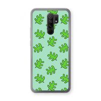 Groene blaadjes: Xiaomi Redmi 9 Transparant Hoesje