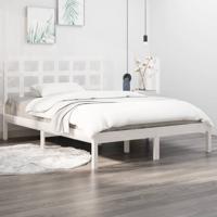 Bedframe massief hout wit 120x190 cm