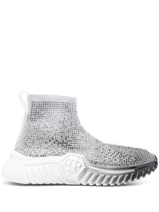 Philipp Plein baskets Strass Runner à ornements en cristal - Blanc