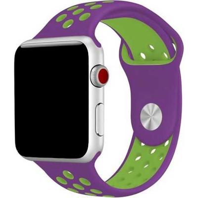 Apple Watch Dubbel Sport Band - Paars Groen - 44, 45, 46 & 49mm - SM