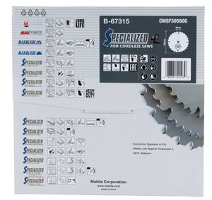 Makita B-67315 Cirkelzaagblad 305 x 30 x 2.15 mm Aantal tanden: 80 1 stuk(s)