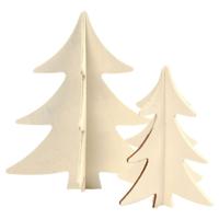 Creativ Company Versier je 3d houten kerstbomen, 2st.