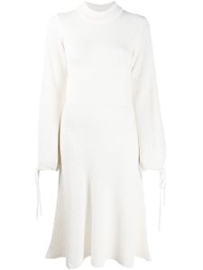 MSGM robe mi-longue nervurée - Tons neutres