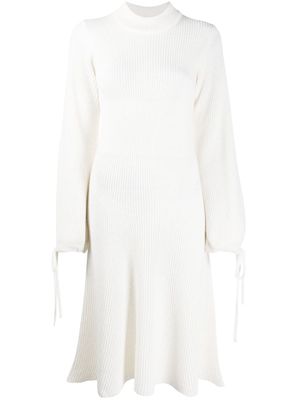 MSGM robe mi-longue nervurée - Tons neutres