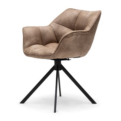 Rivièra Maison Draaibare Eetkamerstoel 'Carnaby' Pellini, kleur Camel