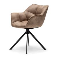Rivièra Maison Draaibare Eetkamerstoel 'Carnaby' Pellini, kleur Camel
