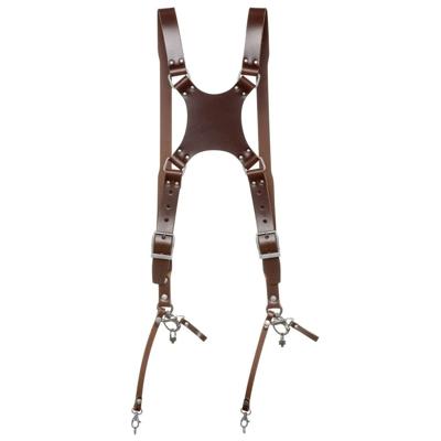 The Hantler Dual camera harness Brandy / Old silver, Regular