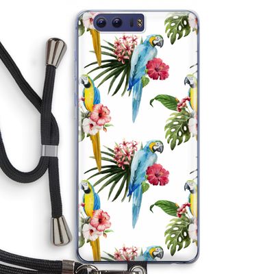 Kleurrijke papegaaien: Honor 9 Transparant Hoesje met koord