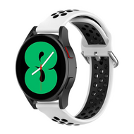 Siliconen sportbandje met gesp - Wit + zwart - Samsung Galaxy watch 7 / Galaxy Watch FE - 40mm & 44mm