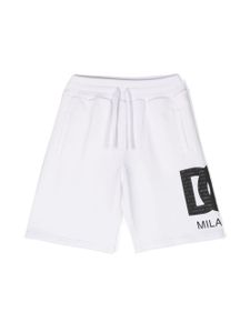 Dolce & Gabbana Kids short en coton à logo imprimé - Blanc