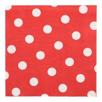 Servetten - rood met witte stippen - 20x st - 40 x 40 cm - feestservetten