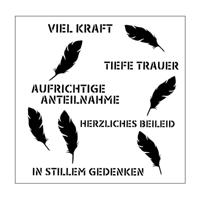 Mundart Stempel • stencil duitse tekst "trauer viel kraft"