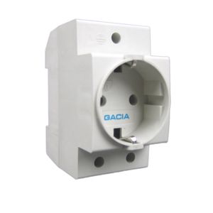 Stopcontact din rail montage grijs GACIA SK6 din-modulaire WCD