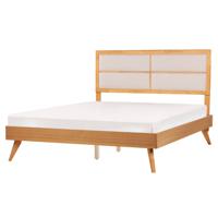 Beliani POISSY - Tweepersoonsbed-Lichte houtkleur-MDF