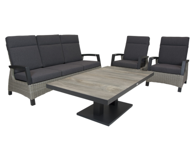 Qopps loungeset 3-zits bank met 2 stoelen Orlon tafel Camos