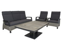 Qopps loungeset 3-zits bank met 2 stoelen Orlon tafel Camos