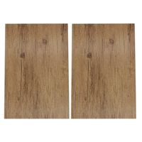 2x Placemats lichtbruine hout print 45 cm