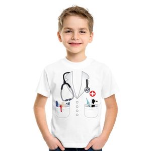 Doktersjas kostuum t-shirt wit voor kinderen