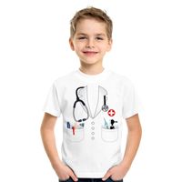 Doktersjas kostuum t-shirt wit voor kinderen - thumbnail