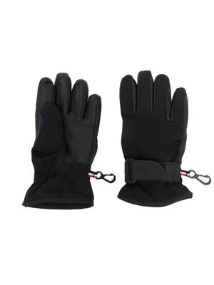 MONCLER GRENOBLE KIDS gants à patch logo - Noir