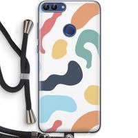 Memphis Shapes Blue: Huawei P Smart (2018) Transparant Hoesje met koord