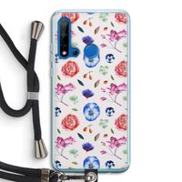 Bloemetjes: Huawei P20 Lite (2019) Transparant Hoesje met koord