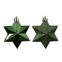 Ster kunststof L9b9h12 cm dennengroen 12 st Shatterproof Decoris - Decoris