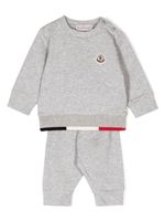 Moncler Enfant survêtement à patch logo - Gris