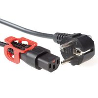 ACT AK5151 230V Stroomkabel CEE7/7 Male (Haaks)/C13 IEC Lock+ Zwart - 2 meter
