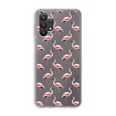 Flamingoprint groen: Samsung Galaxy A32 5G Transparant Hoesje