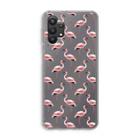 Flamingoprint groen: Samsung Galaxy A32 5G Transparant Hoesje